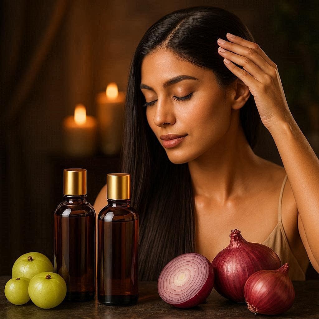 7 تفاوت مهم روغن آملا و روغن پیاز؛ کدام برای رشد مو بهتر است؟